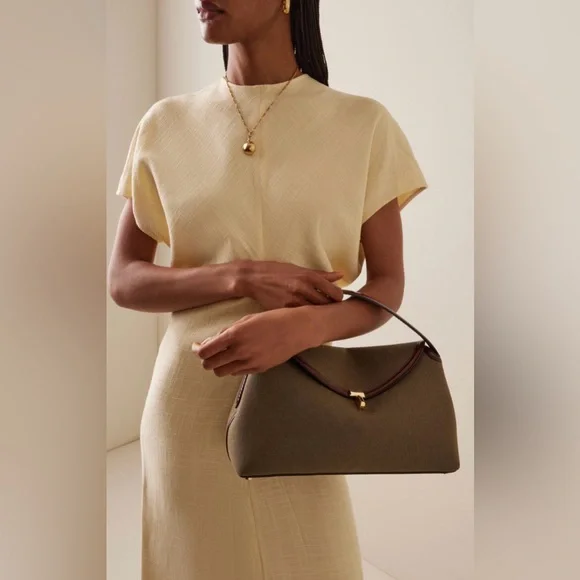 Toteme Canvas T-lock bag, Khaki Brown - Picture 8 of 12